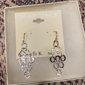 NWT! Gabrielle K. New York Silver Drop Earrings